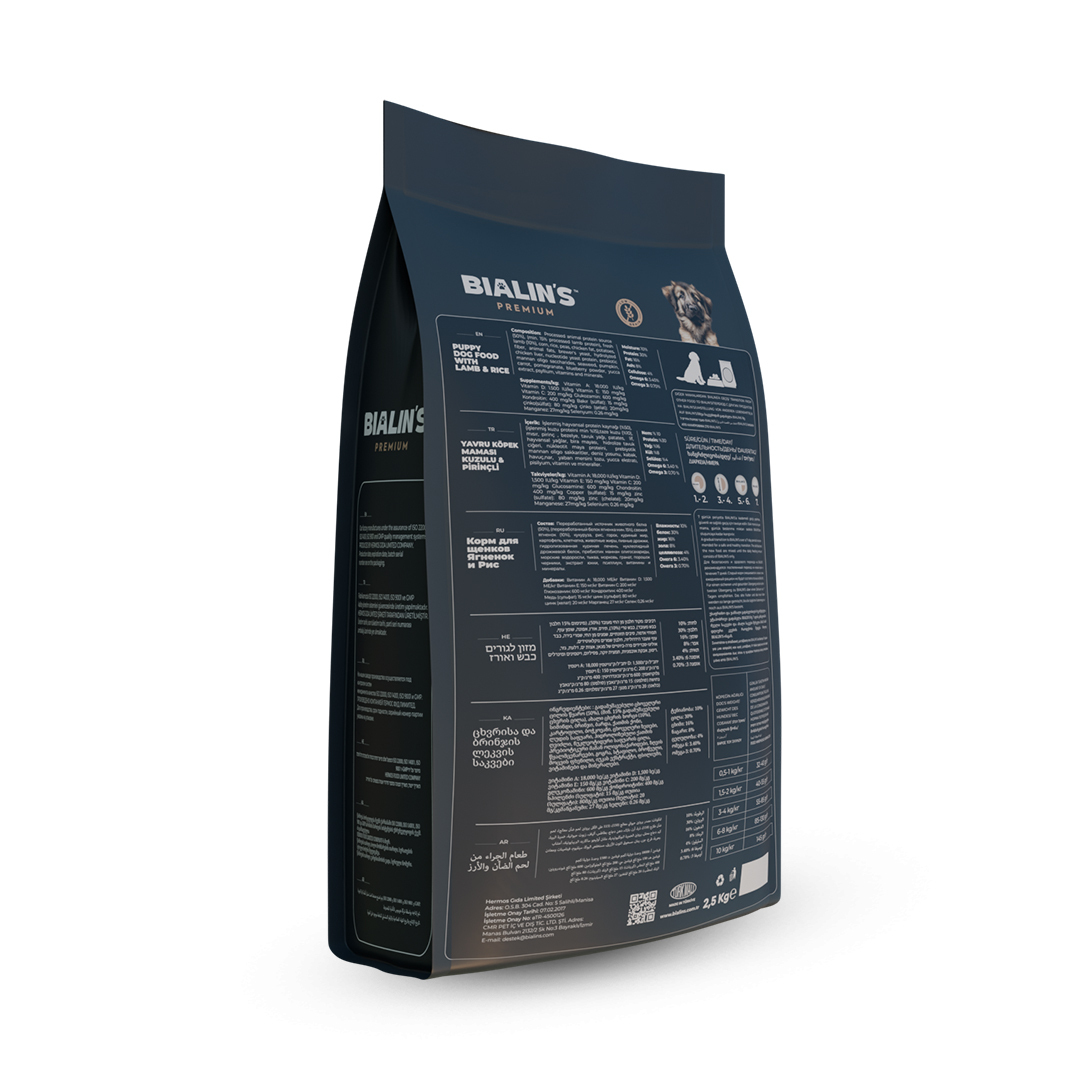 Bialins Premium Yavru Köpek Maması Kuzu & Pirinçli 2.5kg