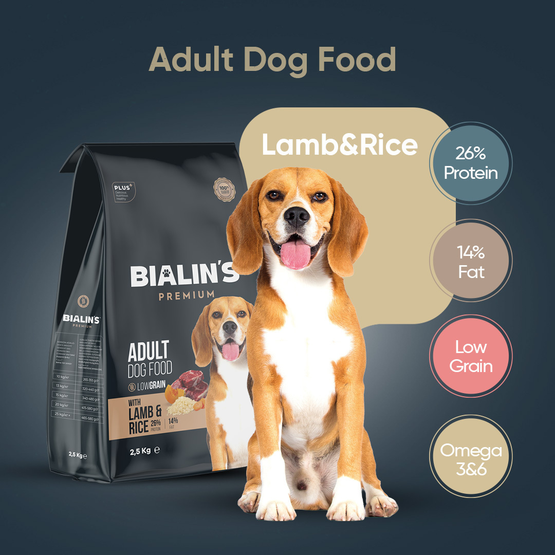 Bialins Premium Yetişkin Köpek Maması Kuzu & Pirinçli 12kg