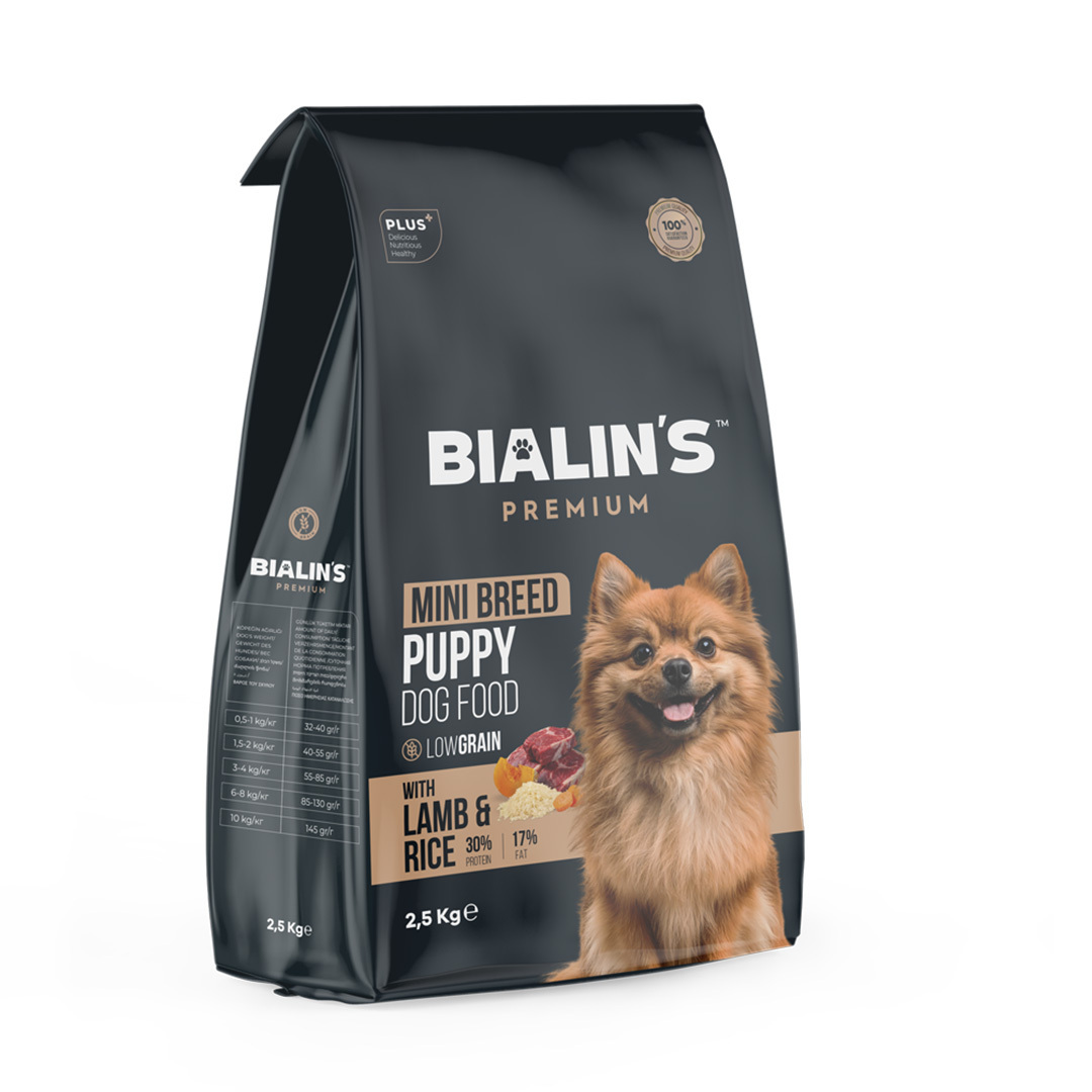 Bialins Premium Mini Breed Yavru Köpek Maması Kuzu & Pirinçli 2.5kg