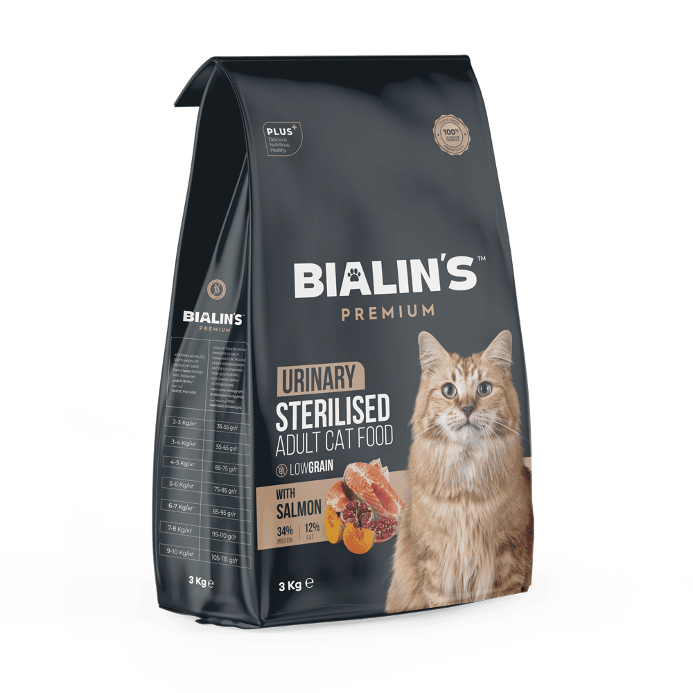 Bialins Premium Kısırlaştırılmış Kedi Maması Somonlu 3Kg