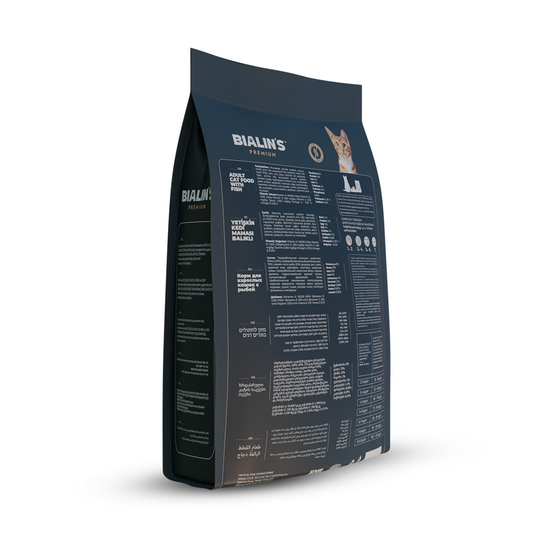 Bialins Premium Yetişkin Kedi Maması Balıklı 3kg